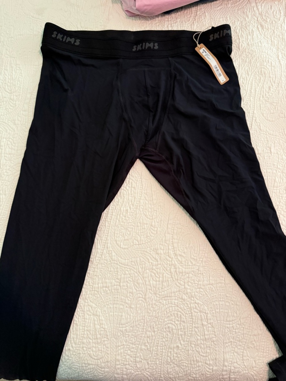 SKIMS Black Seamless Leggings with Logo Waistband